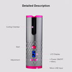 USB Charging Automatic Hair Curler Portable Mini Wireless Multi-function Curling Iron with LCD Display