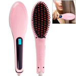 Handheld Innovative Hair Straightener Comb with LCD Temperature Display, EU Plug