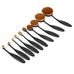 10 PCS Toothbrush Style Handle Makeup Brush Eyebrow Brush Set, Black