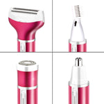 4 In 1  USB Rechargeable Vibrissa Eyebrows Trimmer Body Hair Denuding Machine Set with USB Cable, 4 In 1
