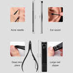 12 in 1 Advanced Stainless Nail Care Clipper Pedicure Manicure Kits with Leather Case, Red+Black, Yellow+Black