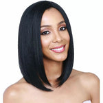 Centre-parted Fluffy Shoulder-length Straight Hair Wig Headgear for Women