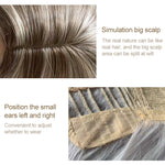 A557 Ladies Mid-point Big Wave Linen Brown Mixed Color Long Curly Wig