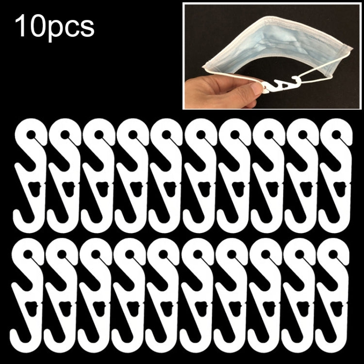 10 PCS Extension Adjustable Anti-Slip S Hook Ear Loops Retainer for Face Mask, Anti-Slip S Hook(Black), Anti-Slip S Hook(White)