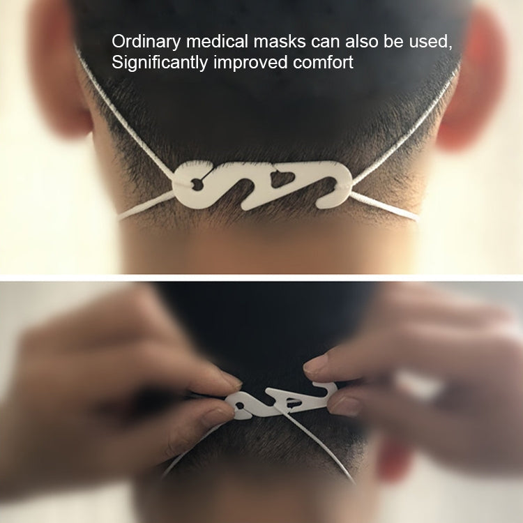 10 PCS Extension Adjustable Anti-Slip S Hook Ear Loops Retainer for Face Mask, Anti-Slip S Hook(Black), Anti-Slip S Hook(White)