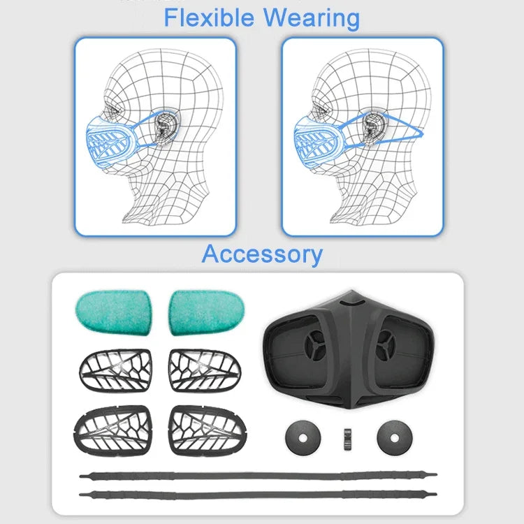 Silicone Protective Reusable PM2.5 KN95 Respirator Mask Replaceable Filter Antivirus Anti-fog Face Mask, Reusable PM2.5 KN95