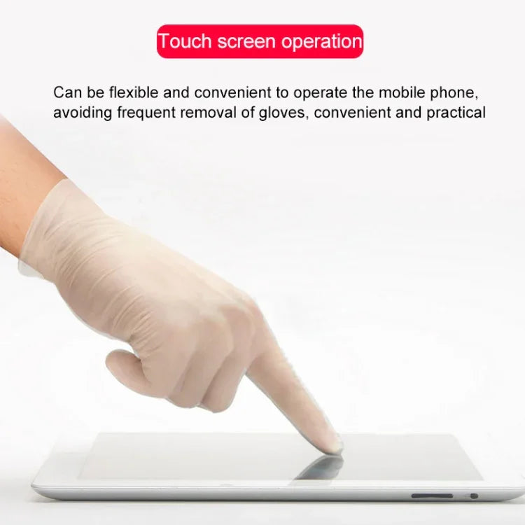 100 PCS Disposable PVC Examination Gloves Household Transparent Touchable Protective Gloves, Size: L, 100 PCS L