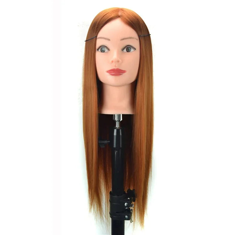 Practice Disc Hair Braided Mannequin Head Wig Styling Trimming Head Model, Brown, Black, Marron, Beige