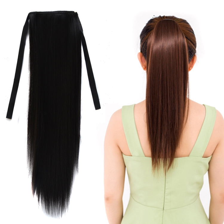 Natural Long Straight Hair Ponytail Bandage-style Wig Ponytail for Women，Length: 45cm, 45cm