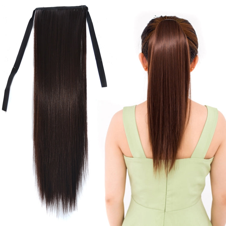 Natural Long Straight Hair Ponytail Bandage-style Wig Ponytail for Women，Length: 45cm, 45cm