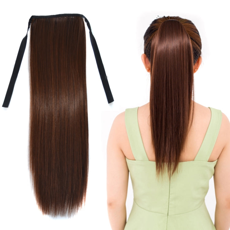 Natural Long Straight Hair Ponytail Bandage-style Wig Ponytail for Women，Length: 45cm, 45cm