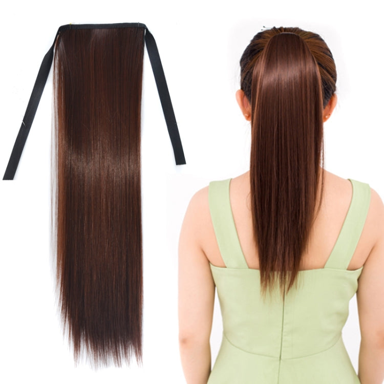Natural Long Straight Hair Ponytail Bandage-style Wig Ponytail for Women，Length: 45cm, 45cm