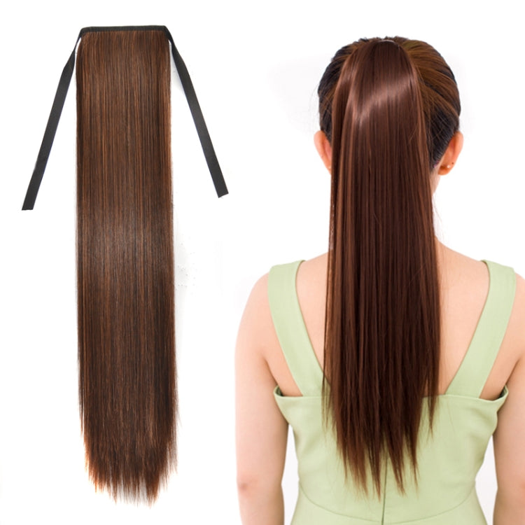 Natural Long Straight Hair Ponytail Bandage-style Wig Ponytail for Women，Length: 60cm, 60cm