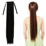 Natural Long Straight Hair Ponytail Bandage-style Wig Ponytail for Women，Length: 75cm, 75cm