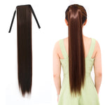 Natural Long Straight Hair Ponytail Bandage-style Wig Ponytail for Women，Length: 75cm, 75cm