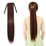 Natural Long Straight Hair Ponytail Bandage-style Wig Ponytail for Women，Length: 75cm, 75cm