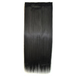 1B# One-piece Seamless Five-clip Wig Long Straight Wig Piece, 1B#