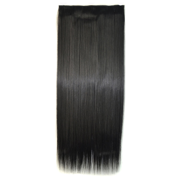 1B# One-piece Seamless Five-clip Wig Long Straight Wig Piece, 1B#
