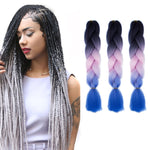Fashion Color Gradient Individual Braid Wigs Chemical Fiber Big Braids, Length: 60cm(56 Purple+Lake Blue+Light Purple), 21, 35, 37, 38, 44, 45, 46, 47, 49, 50, 51, 56