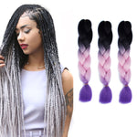 Fashion Color Gradient Individual Braid Wigs Chemical Fiber Big Braids, Length: 60cm(56 Purple+Lake Blue+Light Purple), 21, 35, 37, 38, 44, 45, 46, 47, 49, 50, 51, 56