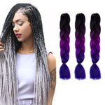 Fashion Color Gradient Individual Braid Wigs Chemical Fiber Big Braids, Length: 60cm(56 Purple+Lake Blue+Light Purple), 21, 35, 37, 38, 44, 45, 46, 47, 49, 50, 51, 56