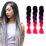 Fashion Color Gradient Individual Braid Wigs Chemical Fiber Big Braids, Length: 60cm(56 Purple+Lake Blue+Light Purple), 21, 35, 37, 38, 44, 45, 46, 47, 49, 50, 51, 56