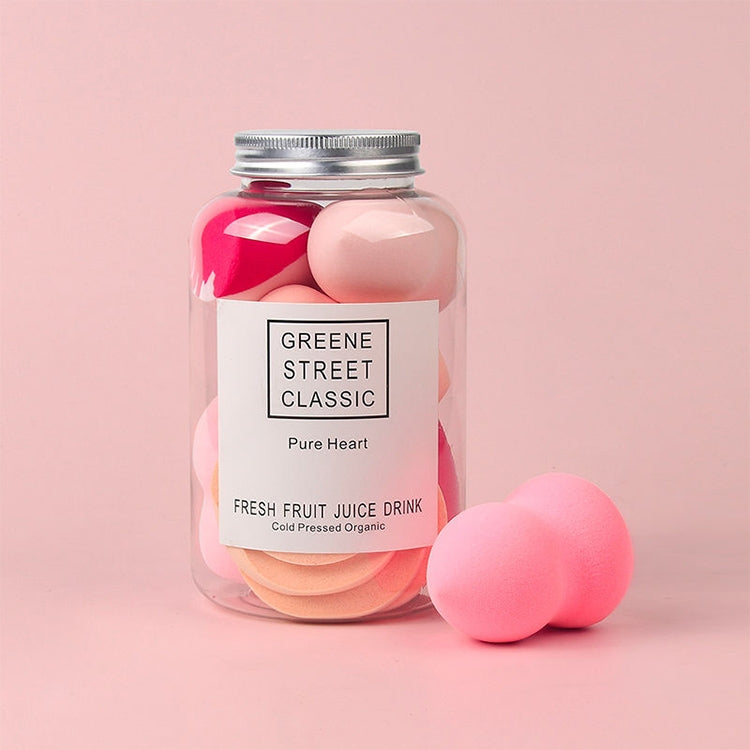 Set mit weichen Make-up-Schwämmen, Ei-Kosmetik-Puffs und Fläschchen, zufällige Farbauswahl