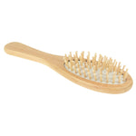 Natural Wooden Massage Hair Comb with Rubber Base & Wooden Brush, Size: Small, Small(White)