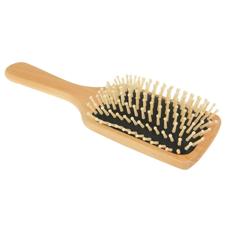 Natural Wooden Massage Hair Comb with Rubber Base & Wooden Brush, Size: Large, Large(White), Large(Black)