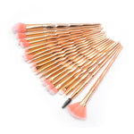 20-in-1-Augenpinsel mit Diamantgriff, multifunktionaler Make-up-Pinsel, Griff in Rosa und Blau, Pinsel in Lila, HCB9120A, HCB9120B, HCB9120C, HCB9120D, HCB9120E, HCB9120F, HCB9120G