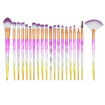 20-in-1-Augenpinsel mit Diamantgriff, multifunktionaler Make-up-Pinsel, Griff in Rosa und Blau, Pinsel in Lila, HCB9120A, HCB9120B, HCB9120C, HCB9120D, HCB9120E, HCB9120F, HCB9120G