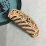 Fragrant Sultry Orchid Mahogany Comb Double-sided Carved Wooden Comb + Gift Box, Gift Box Colors Are Random, 2