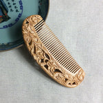 Fragrant Sultry Orchid Mahogany Comb Double-sided Carved Wooden Comb + Gift Box, Gift Box Colors Are Random, 2