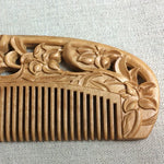 Fragrant Sultry Orchid Mahogany Comb Double-sided Carved Wooden Comb + Gift Box, Gift Box Colors Are Random, 2