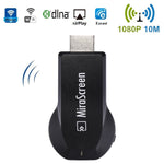 جهاز استقبال عرض MiraScreen لاسلكي WiFi / Miracast Airplay DLNA مع كابل USB 2 في 1، جهاز عكس شاشة لاسلكي