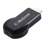 جهاز استقبال عرض MiraScreen لاسلكي WiFi / Miracast Airplay DLNA مع كابل USB 2 في 1، جهاز عكس شاشة لاسلكي