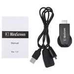 جهاز استقبال عرض MiraScreen لاسلكي WiFi / Miracast Airplay DLNA مع كابل USB 2 في 1، جهاز عكس شاشة لاسلكي