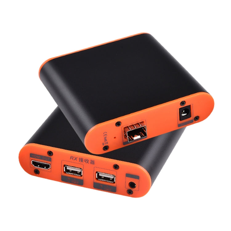 موسع HDMI OPT882-KVM (مستقبل ومرسل) بالألياف البصرية مع منفذ USB ووظيفة KVM، مسافة نقل: 20 كم، OPT882-KVM