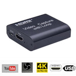 بطاقة التقاط فيديو USB 2.0 إلى HDMI بدقة 4K HD مع حلقة