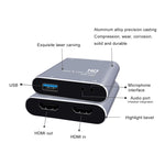 Z37 بطاقة التقاط فيديو وصوت عالية الدقة HDMI أنثى + ميكروفون إلى HDMI أنثى + صوت + USB مع حلقة، Z37