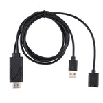 كابل محول 1080P USB 2.0 ذكر + USB 2.0 أنثى إلى HDMI HDTV AV لهواتف iPhone / iPad والهواتف الذكية أندرويد