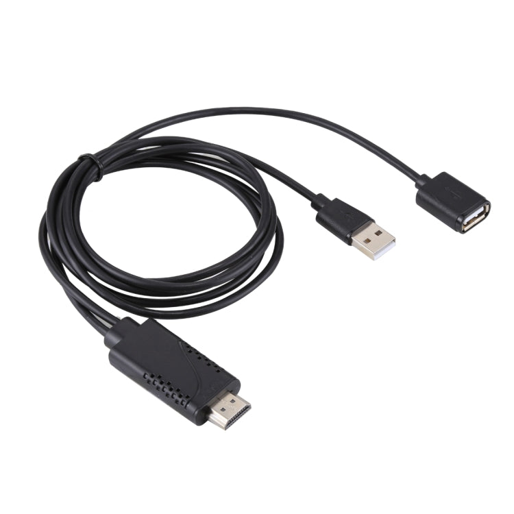 كابل محول 1080P USB 2.0 ذكر + USB 2.0 أنثى إلى HDMI HDTV AV لهواتف iPhone / iPad والهواتف الذكية أندرويد