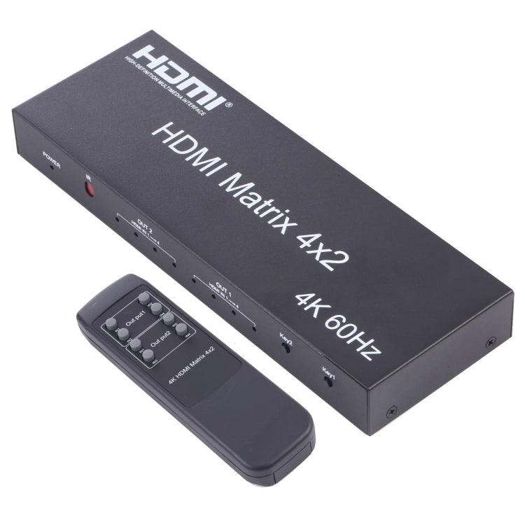 مفتاح مصفوفة HDMI 4x2 / موزع مع جهاز تحكم عن بعد، يدعم ARC / MHL / 4Kx2K / 3D، 4 منافذ إدخال HDMI، 2 منافذ إخراج HDMI، يدعم ARC / MHL / 4Kx2K / 3D