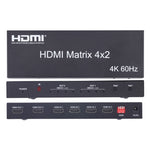 HDMI 4x2 Matrix Switcher / Splitter with Remote Controller, Support ARC / MHL / 4Kx2K / 3D, 4 Ports HDMI Input, 2 Ports HDMI Output, Support ARC / MHL / 4Kx2K / 3D