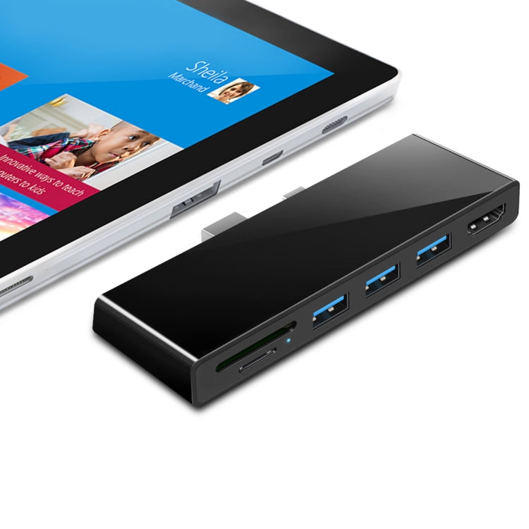 ROCKETEK SK-S5H موزع HUB قارئ بطاقات ذاكرة 3 منافذ USB 3.0 + HDMI + SD / TF، محول HDMI بدقة 4K، SK-S5H