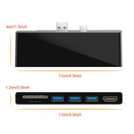 ROCKETEK SK-S5H موزع HUB قارئ بطاقات ذاكرة 3 منافذ USB 3.0 + HDMI + SD / TF، محول HDMI بدقة 4K، SK-S5H