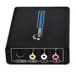 HDMI to Composite / AV S-Video Converter RCA CVBS/L/R Video Converter Adapter, EU Plug, HDMI to AV + S-Video