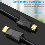 كابل HDMI ذهبي مطلي ROCKETEK HDMI01Y-2 HDMI 2.0 بدقة 4K 30Hz 3D لجميع أجهزة HDMI، الطول: 2 متر