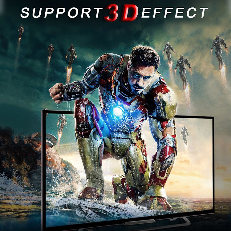 كابل HDMI ذهبي مطلي ROCKETEK HDMI01Y-2 HDMI 2.0 بدقة 4K 30Hz 3D لجميع أجهزة HDMI، الطول: 2 متر