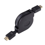 كابل محول HDMI ذكر إلى HDMI ذكر قابل للسحب بطول 1 متر مع محولات Mini HDMI وMicro HDMI لشاشات HDTV وجهاز العرض والكمبيوتر والكاميرات والأجهزة اللوحية والهواتف الذكية